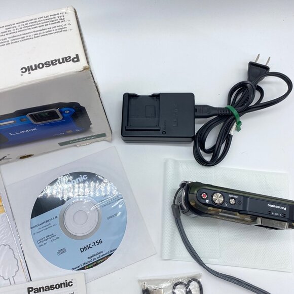 Panasonic Lumix DMC-TS6 Waterproof Digital Camera Camouflage w/ Box Accessories - Picture 4 of 13